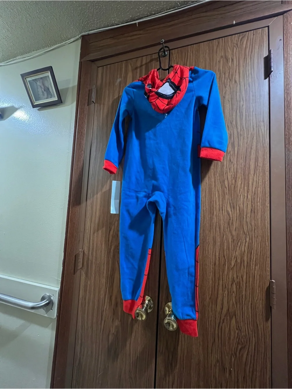 NWT Spider-Man fleece jumpsuit / pajama / Onesie size s(6/7) Halloween Costume